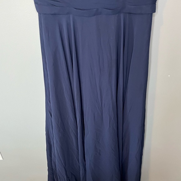 Mori Lee Madeline Gardner Bridesmaids Dress Off Shoulder Neckline Navy Chiffon - Picture 5 of 11
